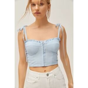 NEW NWT Revolve CAPULET Tie-Shoulder Crop Top Sz Large $120 MSRP